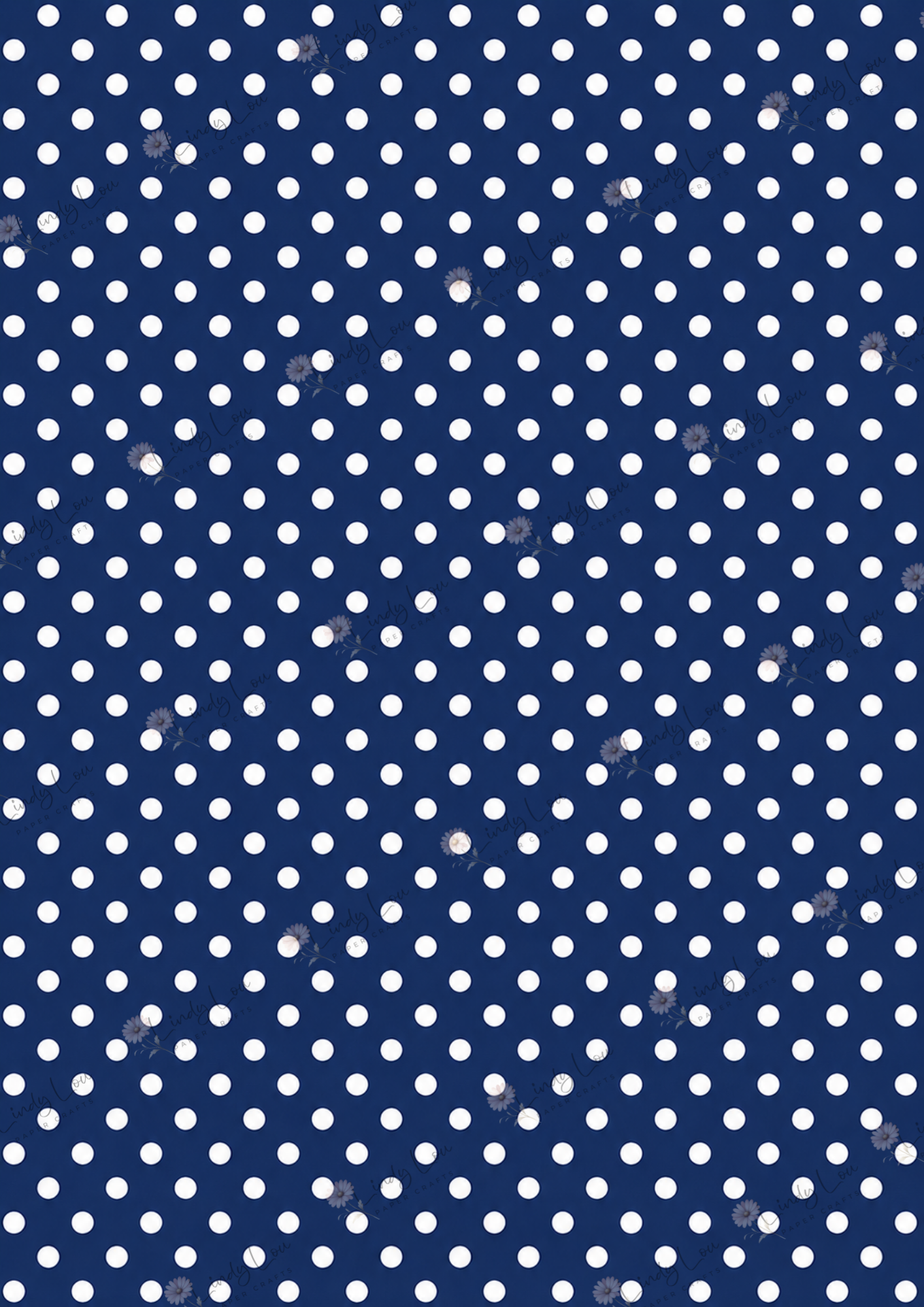A4 Single Sheet - Devine Divas - Polka Dot Navy