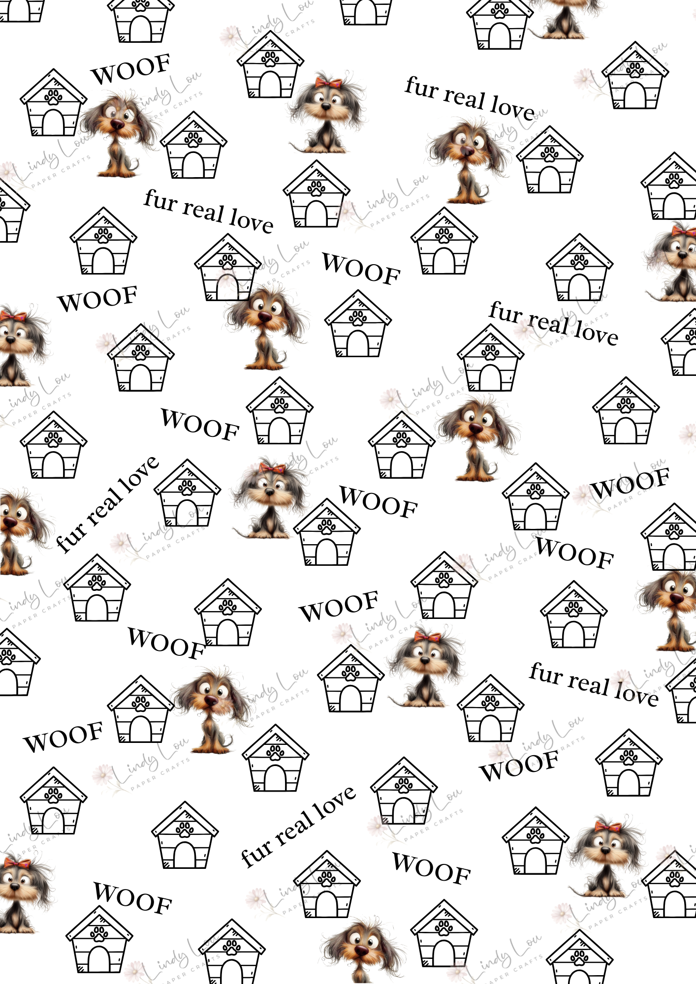 A4 Single Sheet - Pawsitively Adorable - Home is Where the Woof Is