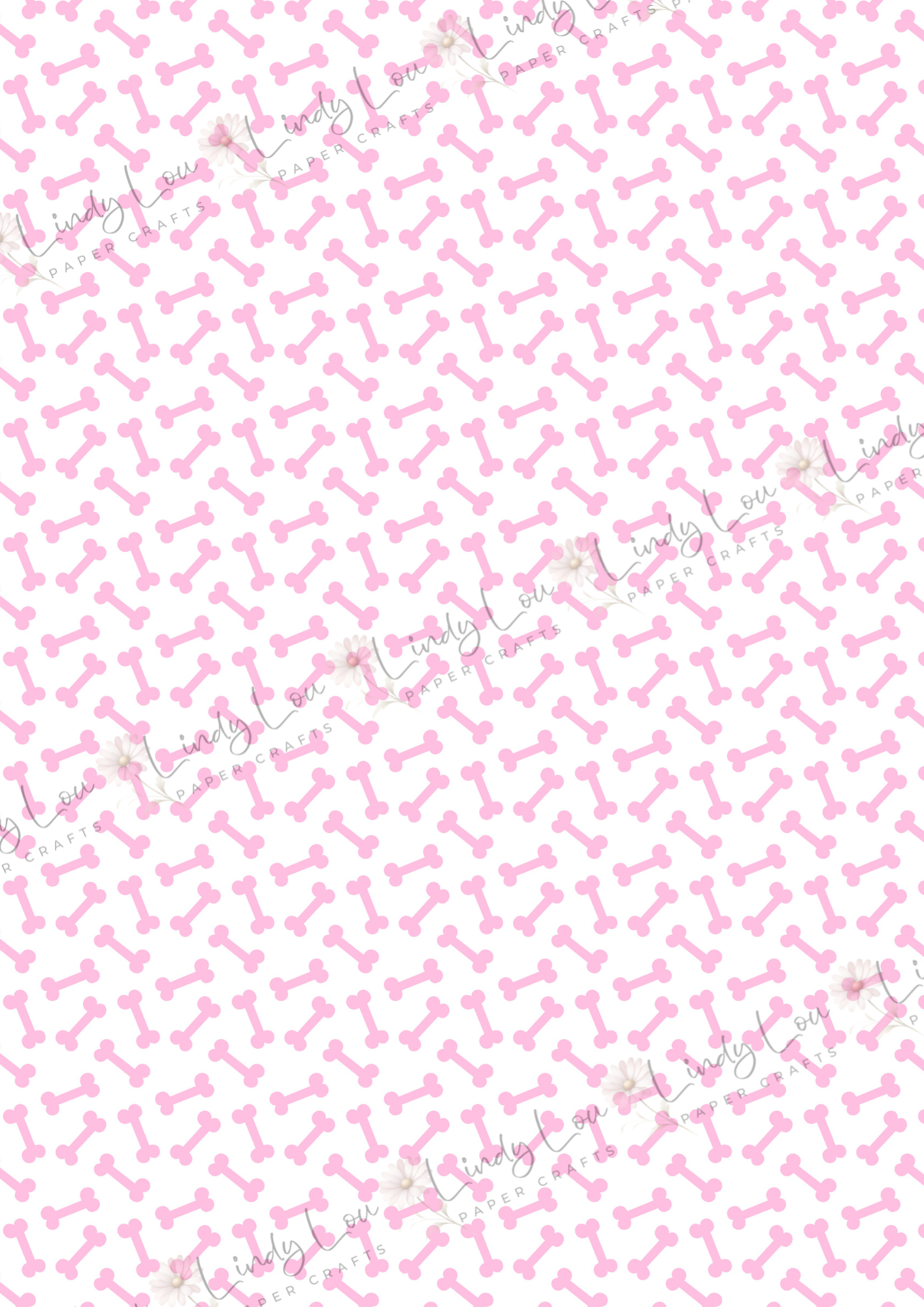 A4 Single Sheet - Barking Adorable - Pink Bones