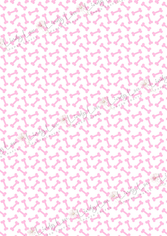 A4 Single Sheet - Barking Adorable - Pink Bones