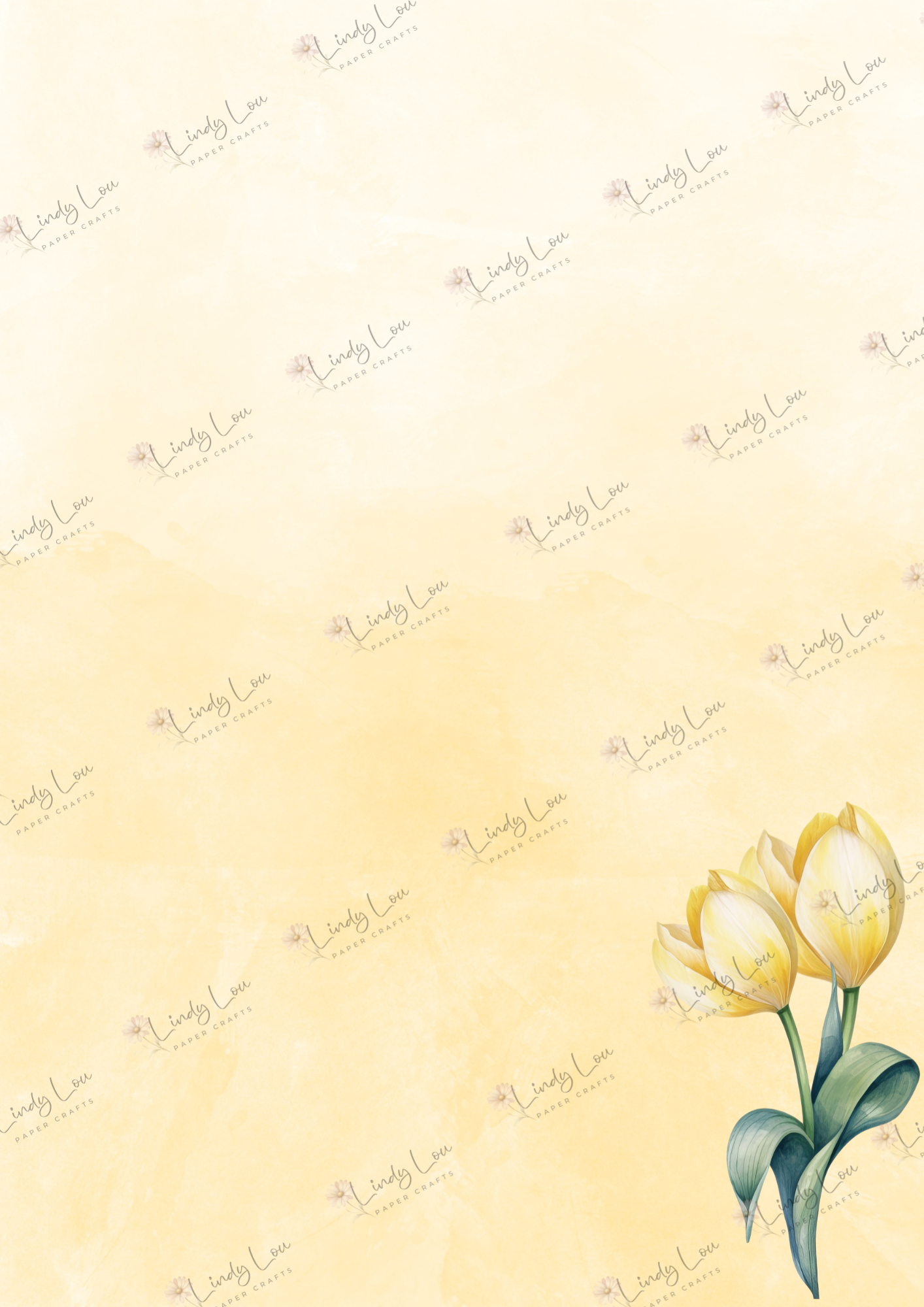 A4 Single Sheet - Tiptoe Through The Tulips - Golden Bloom