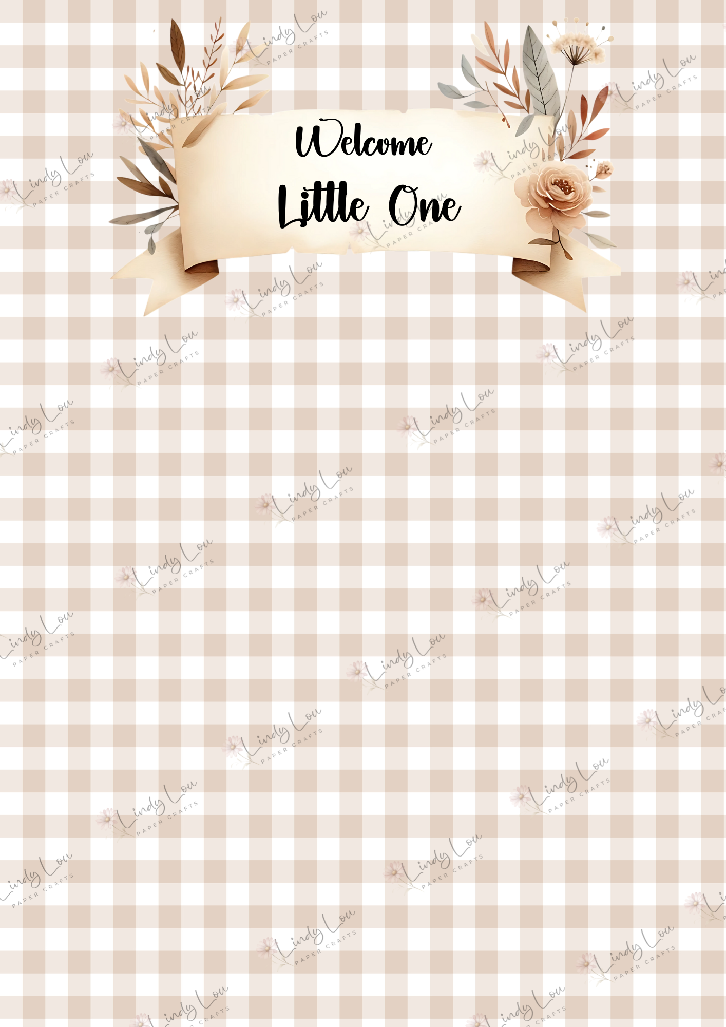 A4 Single Sheet - Boho Baby - Welcome Little One