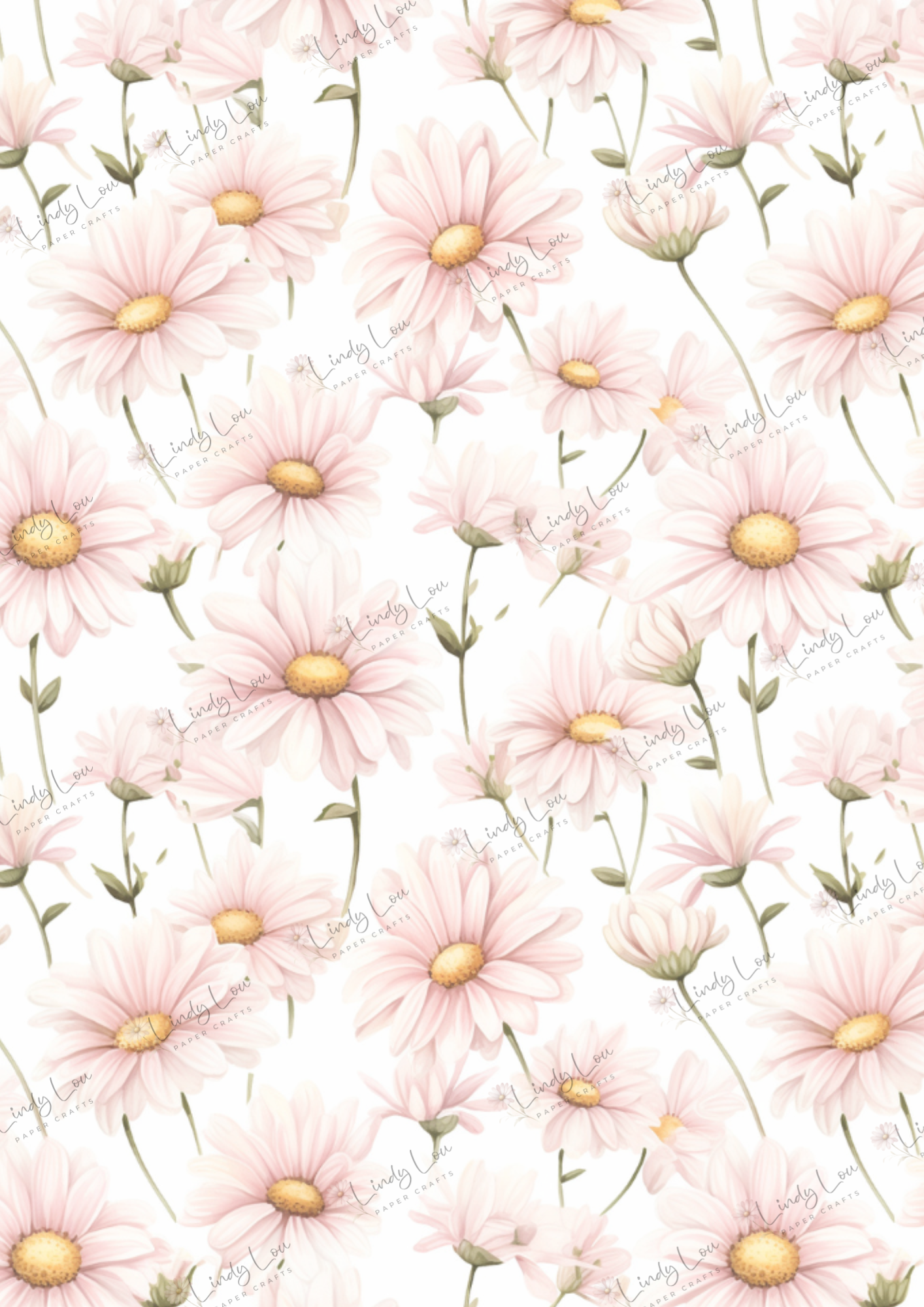 A4 Single Sheet - Daisy Whispers - Whispers of Pink