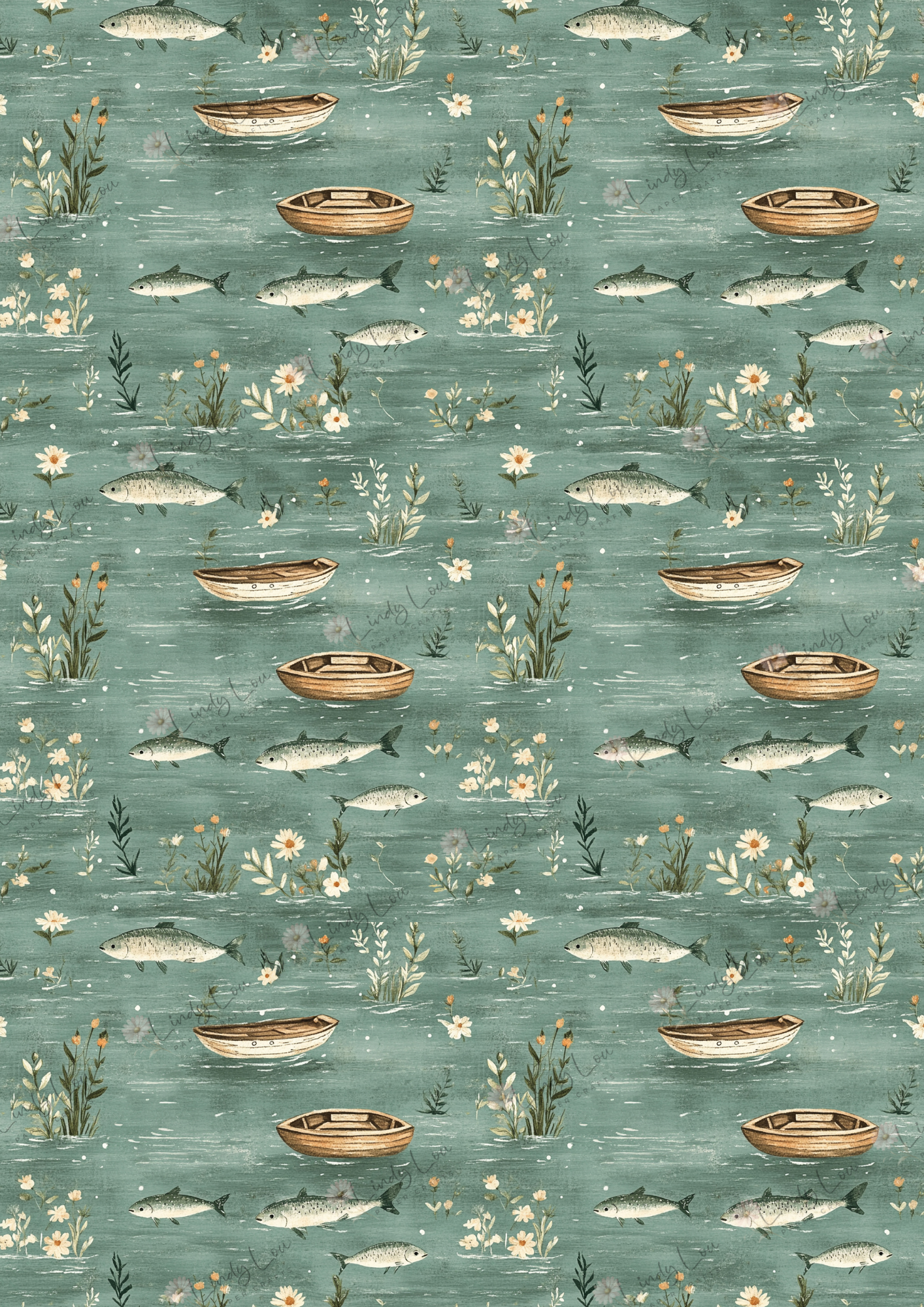 A4 Single Sheet - Gone Fishing - Tranquil Waters