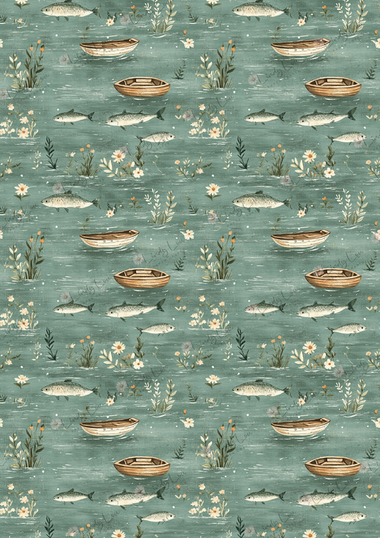 A4 Single Sheet - Gone Fishing - Tranquil Waters