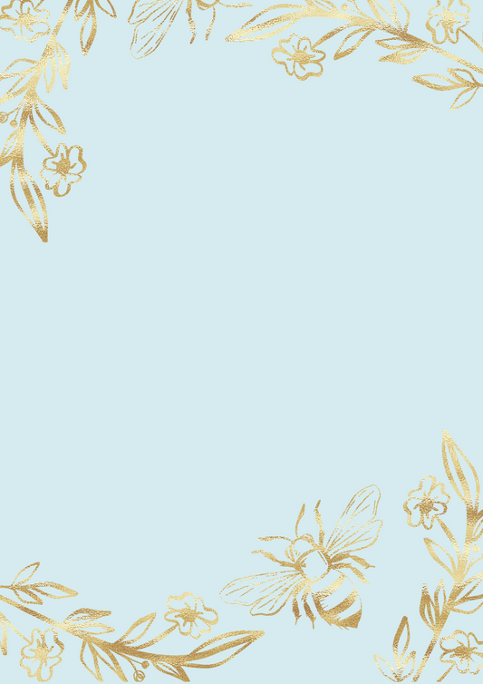 A4 Single Sheet - Little Bee - Golden Garden Buzz