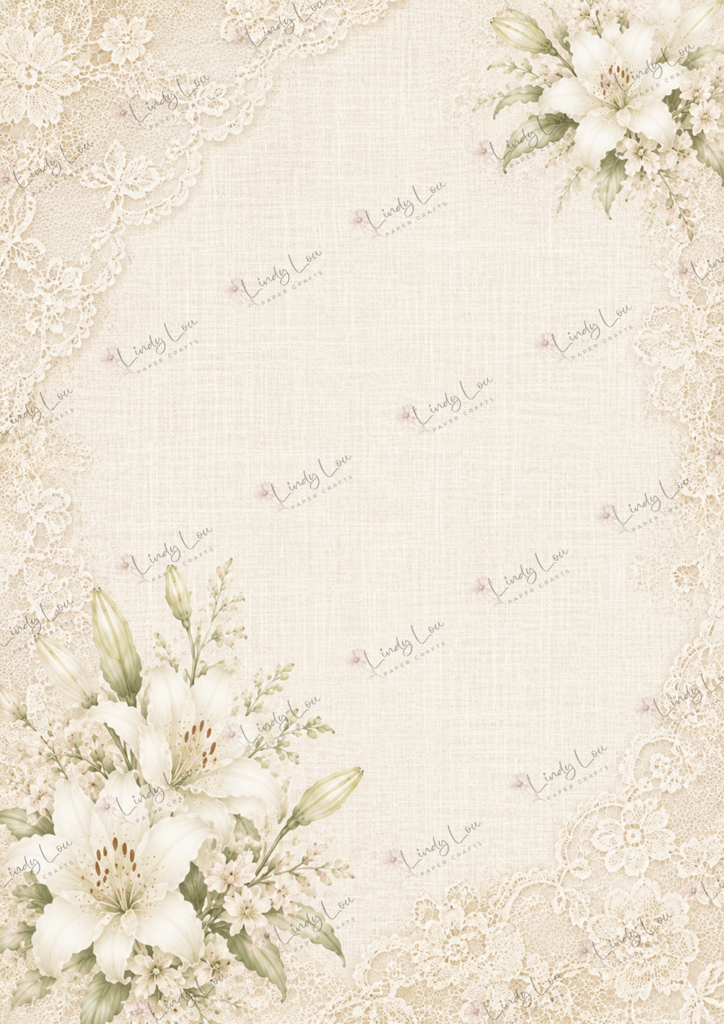 A4 Single Sheet - Lily's Cottage - Lace & Lily