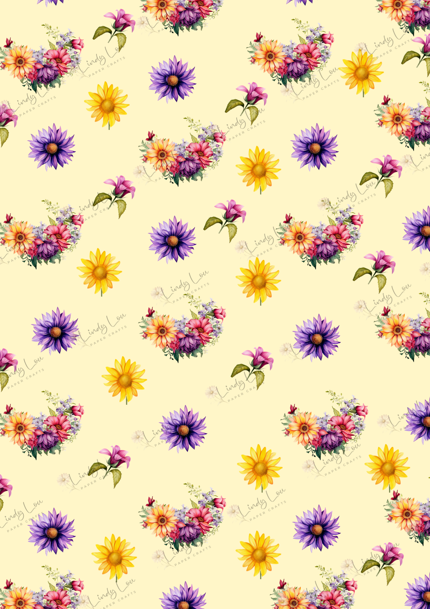 A4 Single Sheet - Summer Florals - Summer Blossom Dance