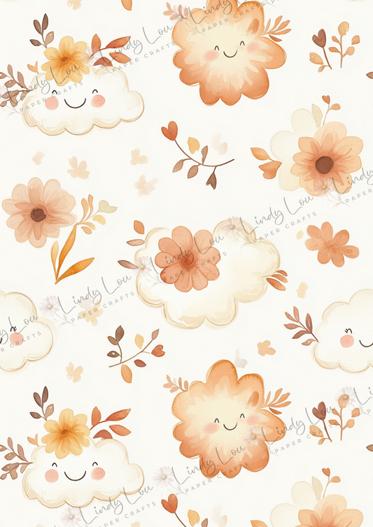 A4 Single Sheet - Boho Baby - Cloud Kisses