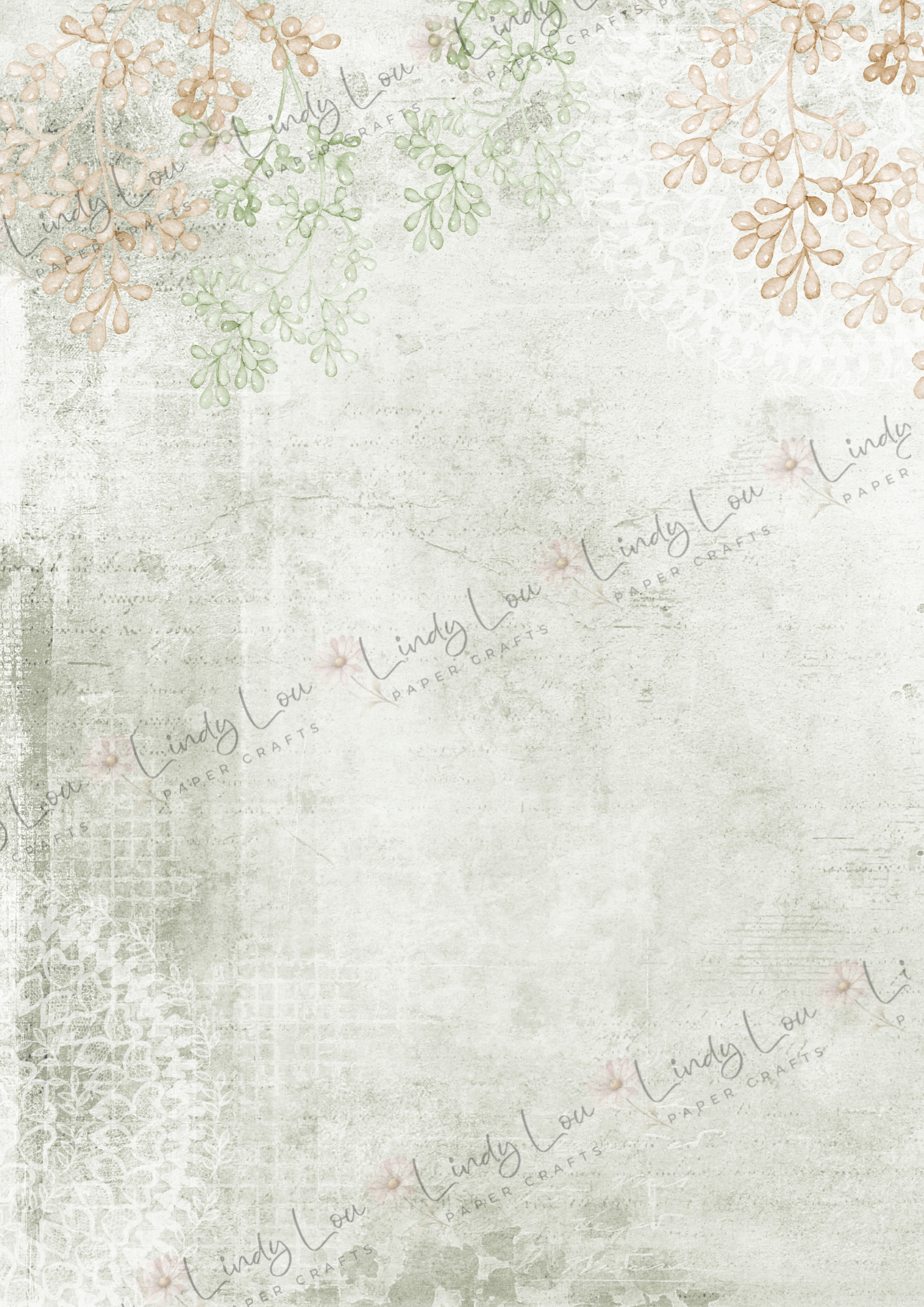 A4 Single Sheet - Boho Baby - Baby Green