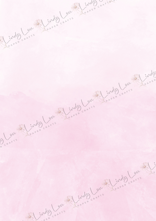 A4 Single Sheet - Blossom & Bluebirds - Pink Watercolour