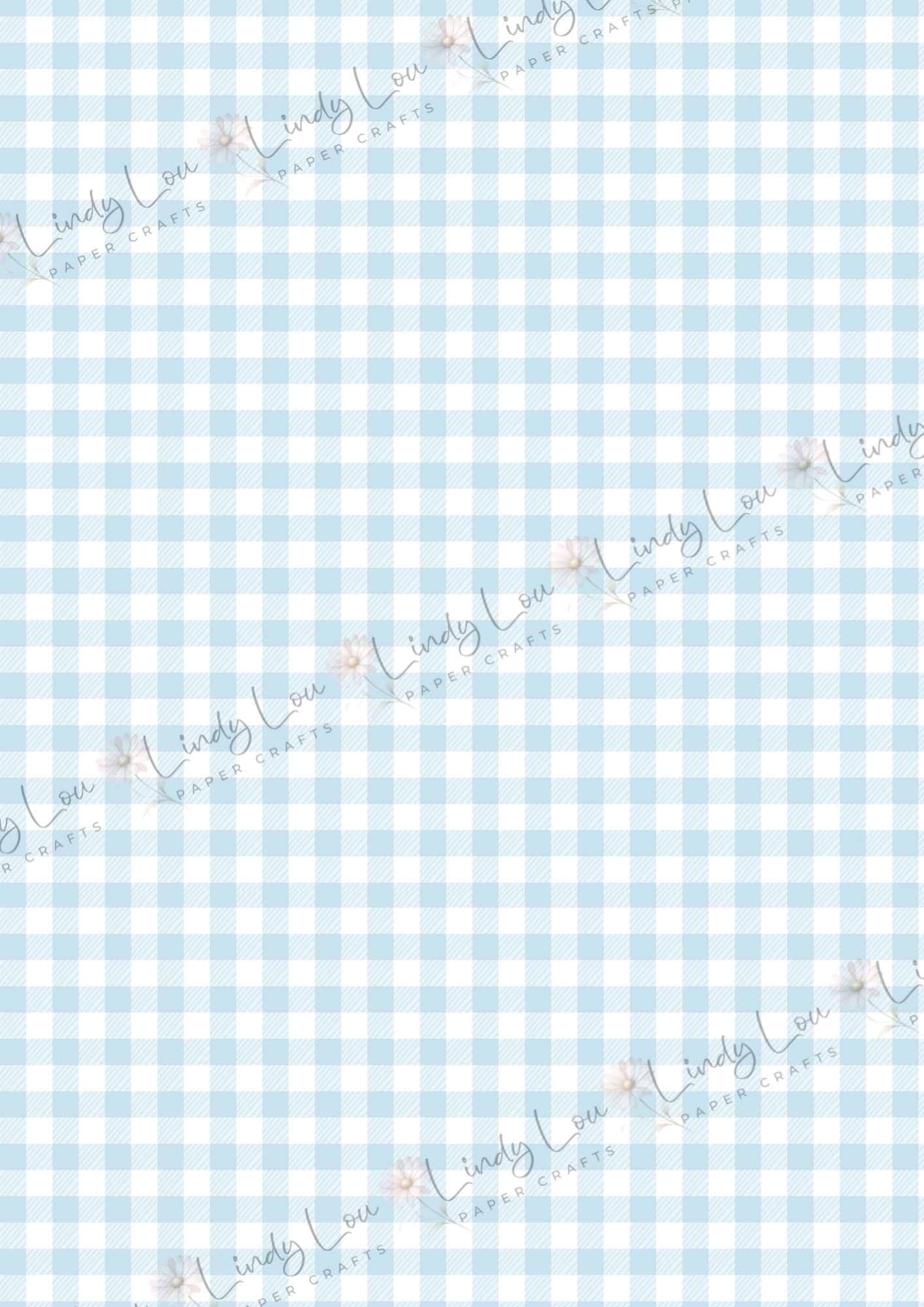 A4 Single Sheet - Daisy Girls - Blue Gingham