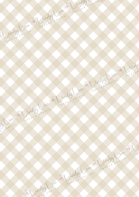 A4 Single Sheet - Giddy up Cowboy - Gingham Badge (no image)