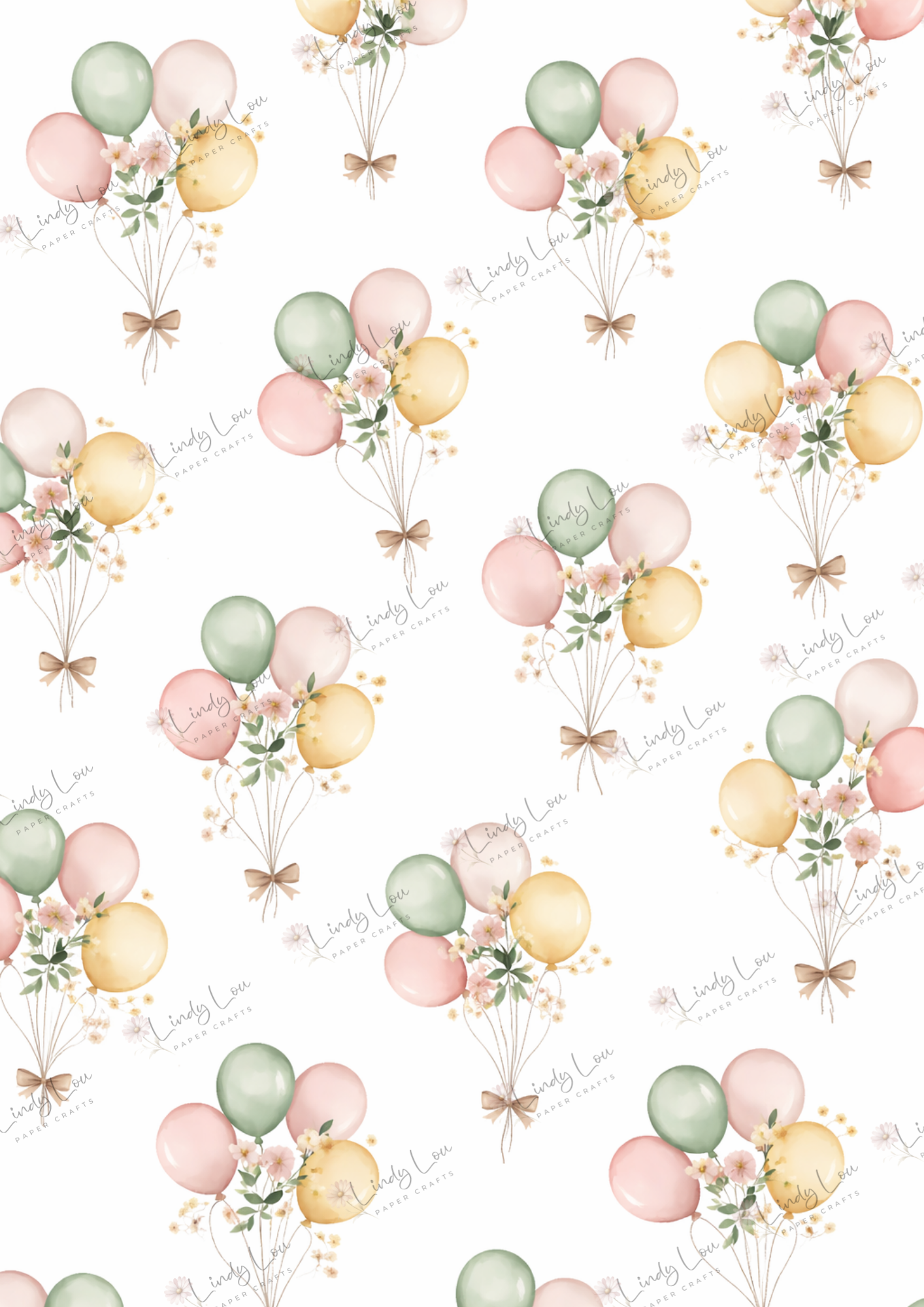 A4 Single Sheet - Little Goose Adventures - Balloons & Blossoms