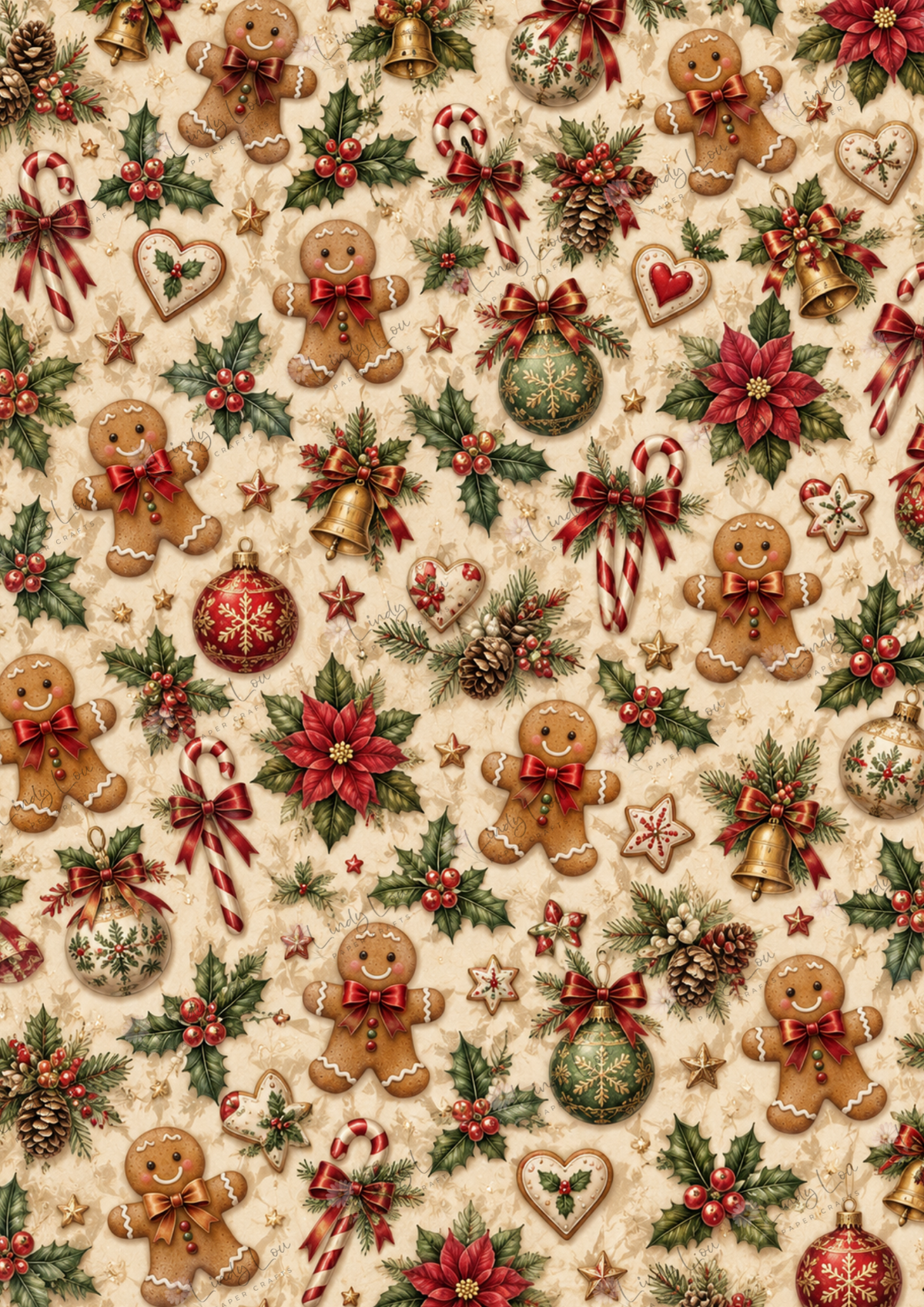 A4 Single Sheet - Christmas Past - Gingerbread Christmas Cheer