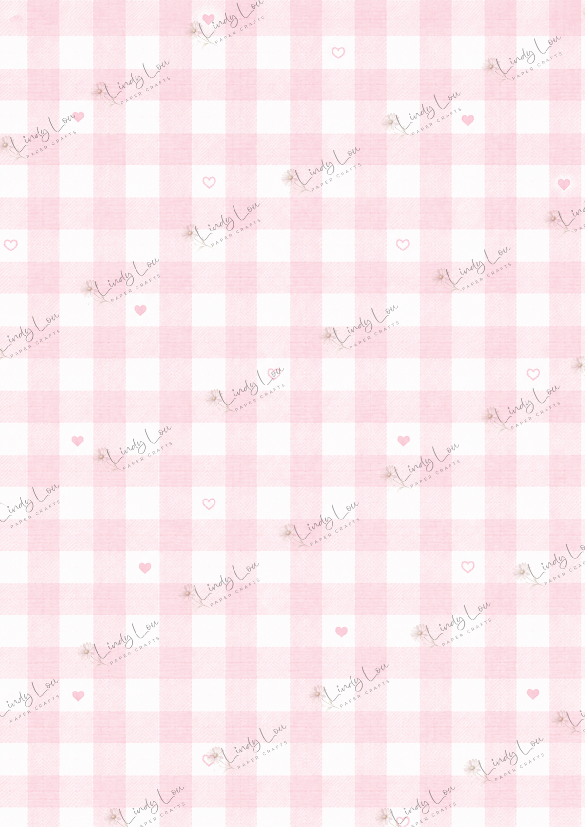 A4 Single Sheet - Daisy Girls - Pink Gingham Love