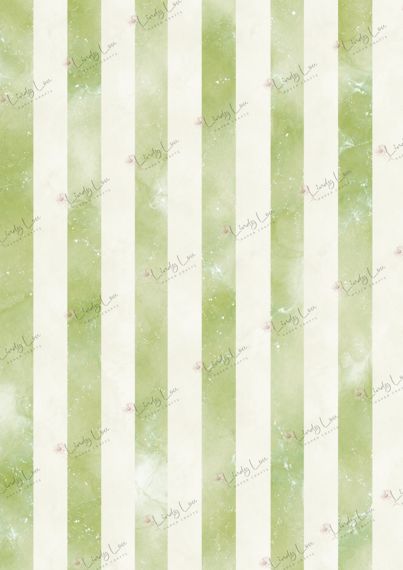 A4 Single Sheet - Sunshine & Moo - Sage Stripe