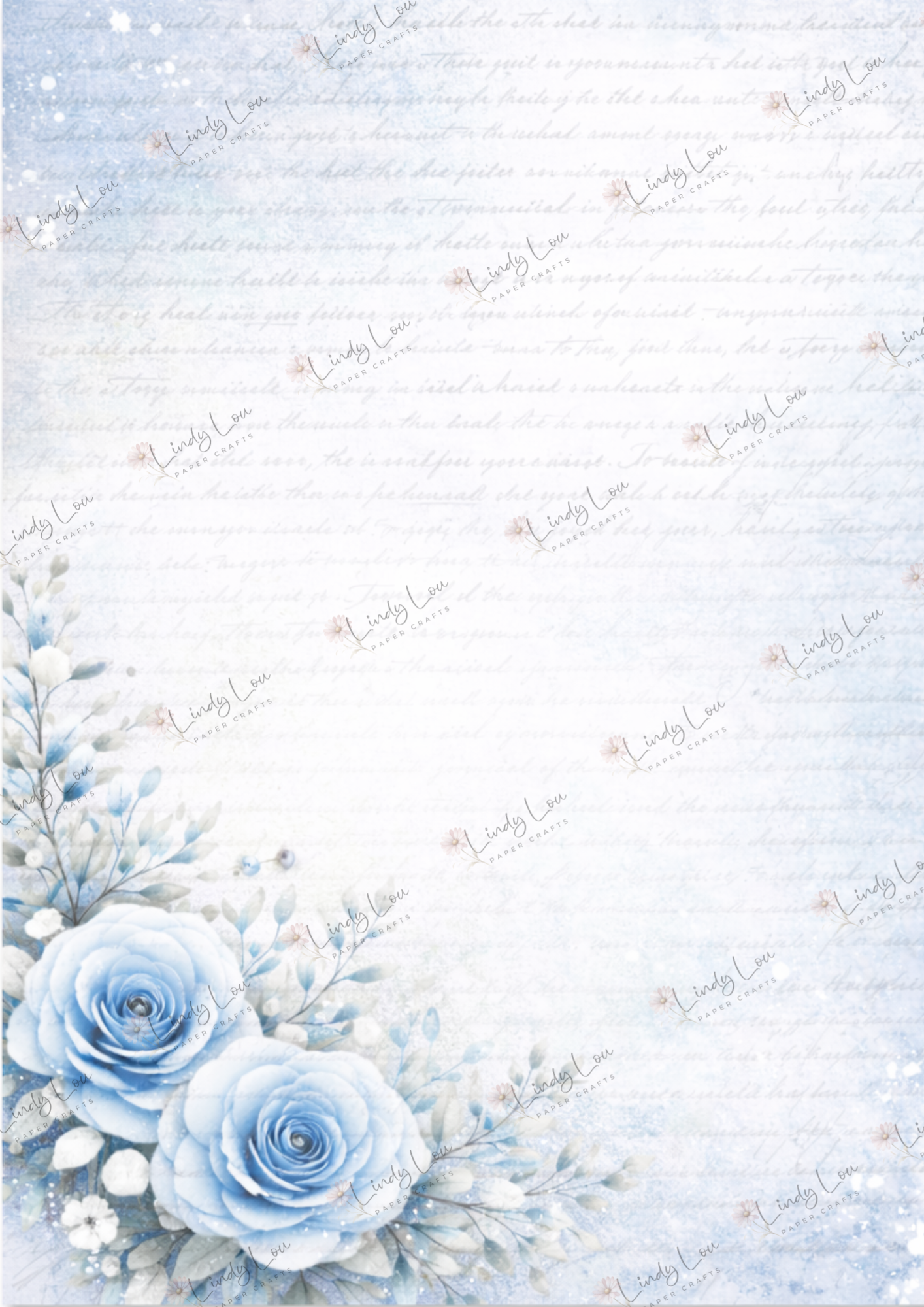 A4 Single Sheet - Whispers in Blue - Whispered Notes