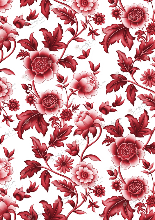 A4 Single Sheet - Fairyland - Flourish in Red