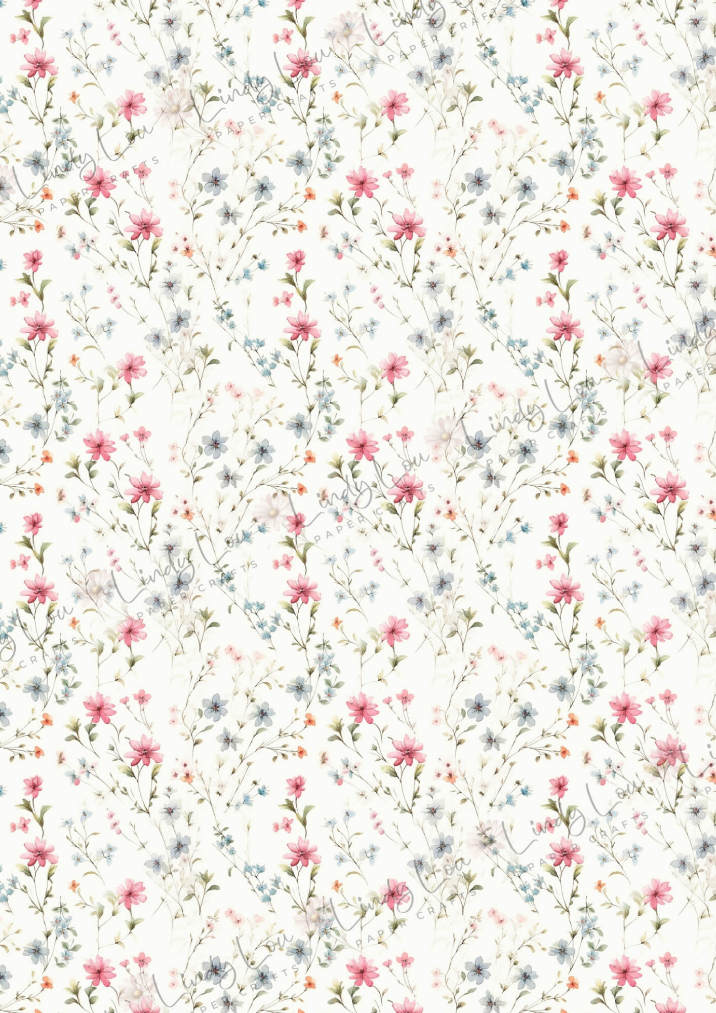A4 Single Sheet - Cute Little Cowgirl - Sweet Floral
