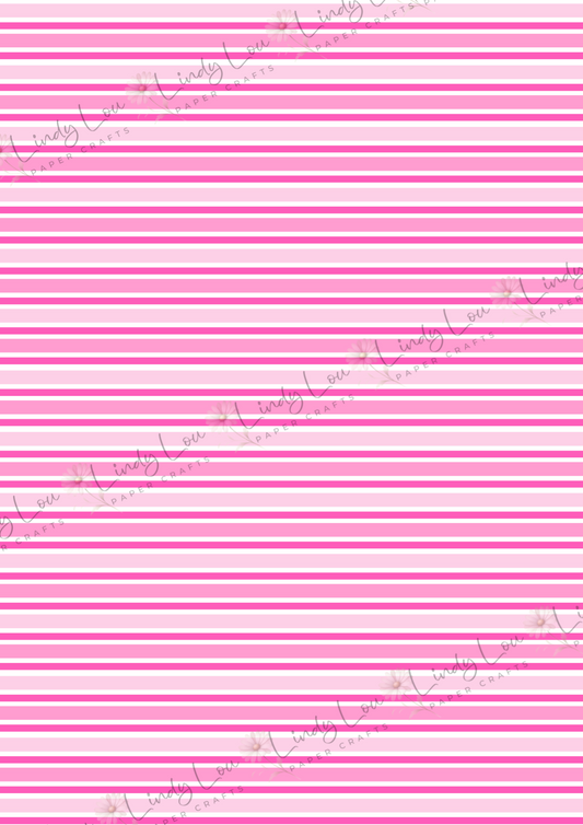 A4 Single Sheet - Barking Adorable - Pink Stripe Print