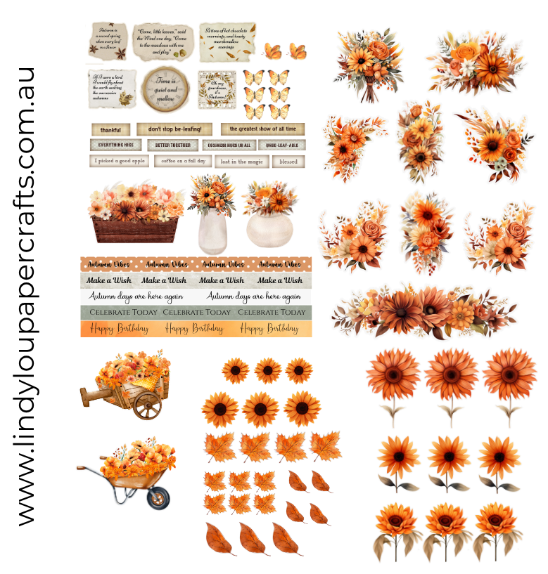 Ephemera: Fussy Cuts - A4 Collection - Amber Afternoon