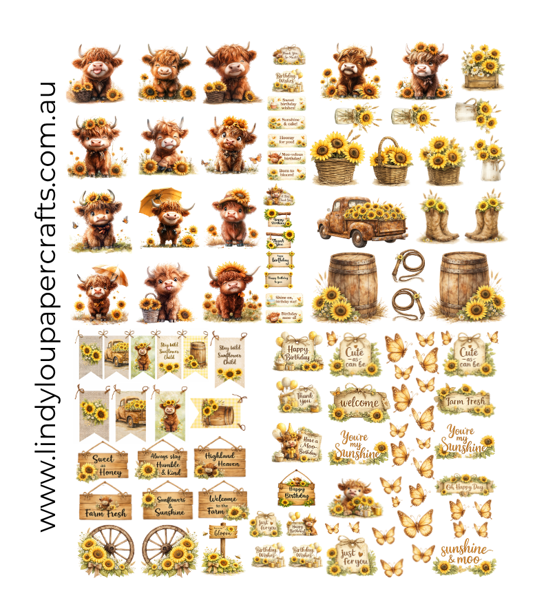 Ephemera: Fussy Cuts - Sunshine & Moo