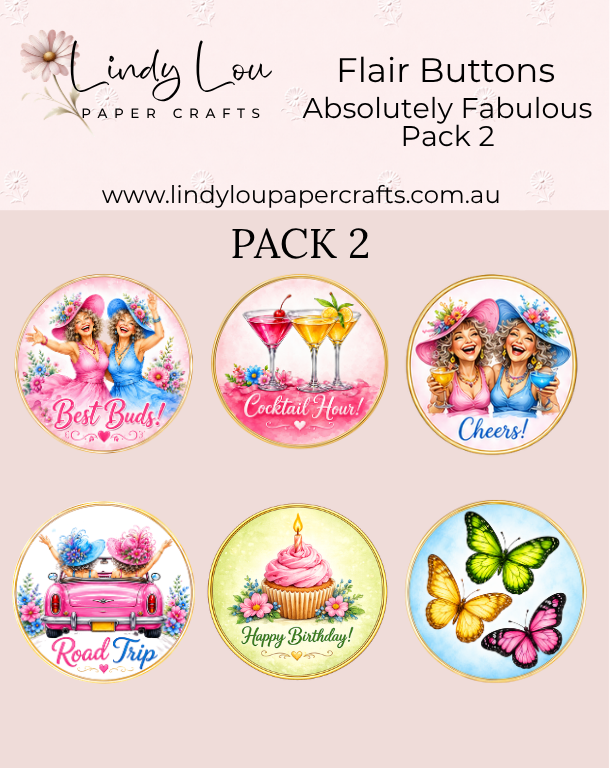 Flair Buttons - Absolutely Fabulous