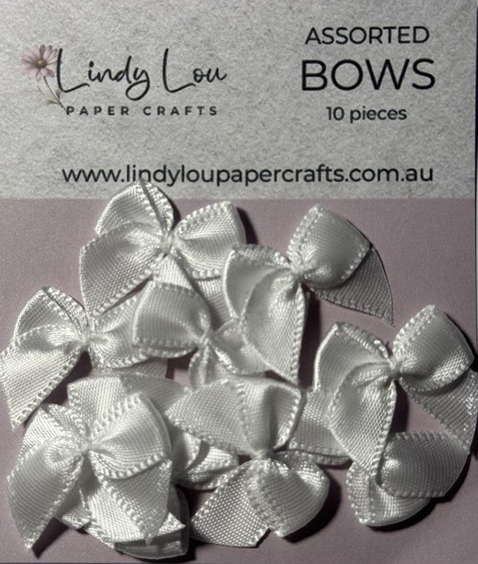 Embelishments - Satin Bows - White