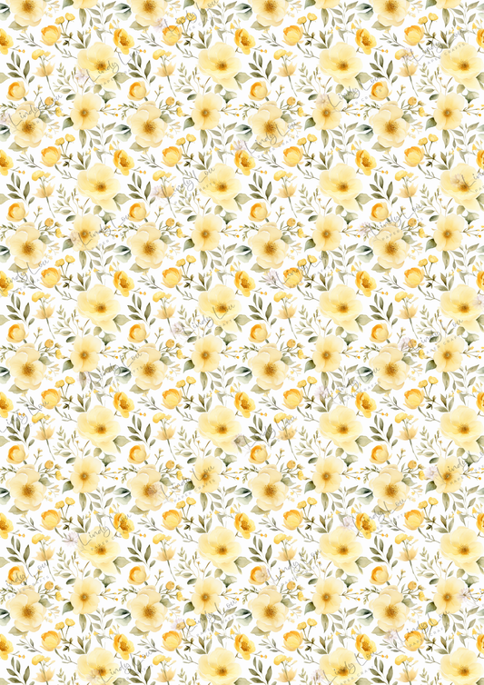 A4 Single Sheet - Buttercream Blooms - Buttercream Meadow