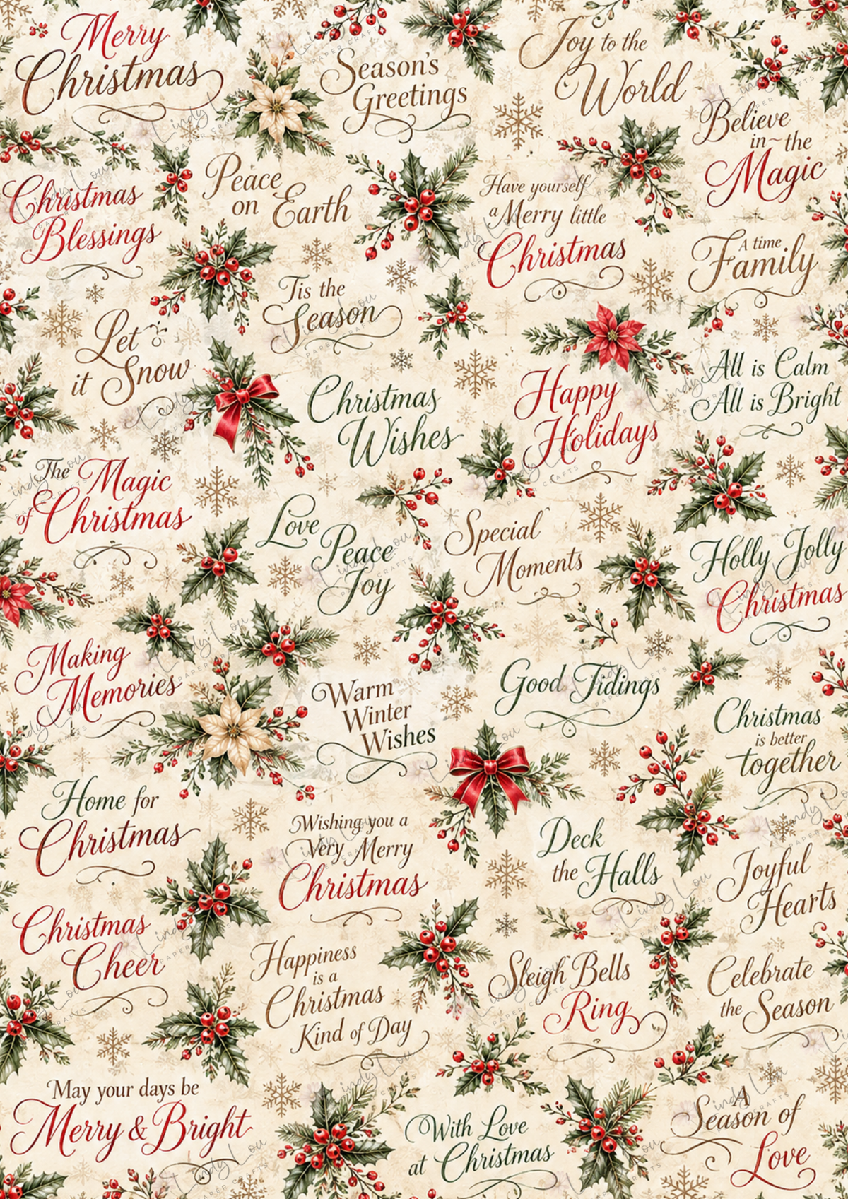 A4 Single Sheet - Christmas Past - Christmas Wishes