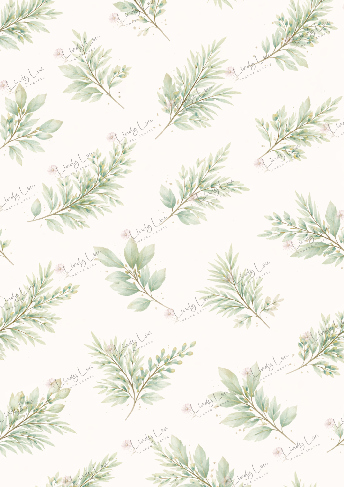 A4 Single Sheet - Bluebirds of Happiness - Leaf Trails
