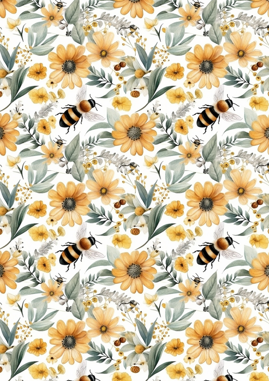 A4 Single Sheet - Little Bee - Meadow Buzz