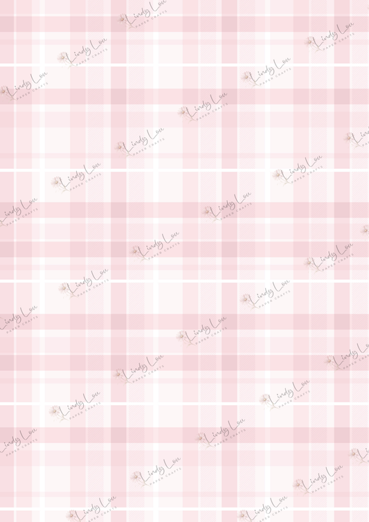 A4 Single Sheet - Softly Spoken -  Peach Linen Check