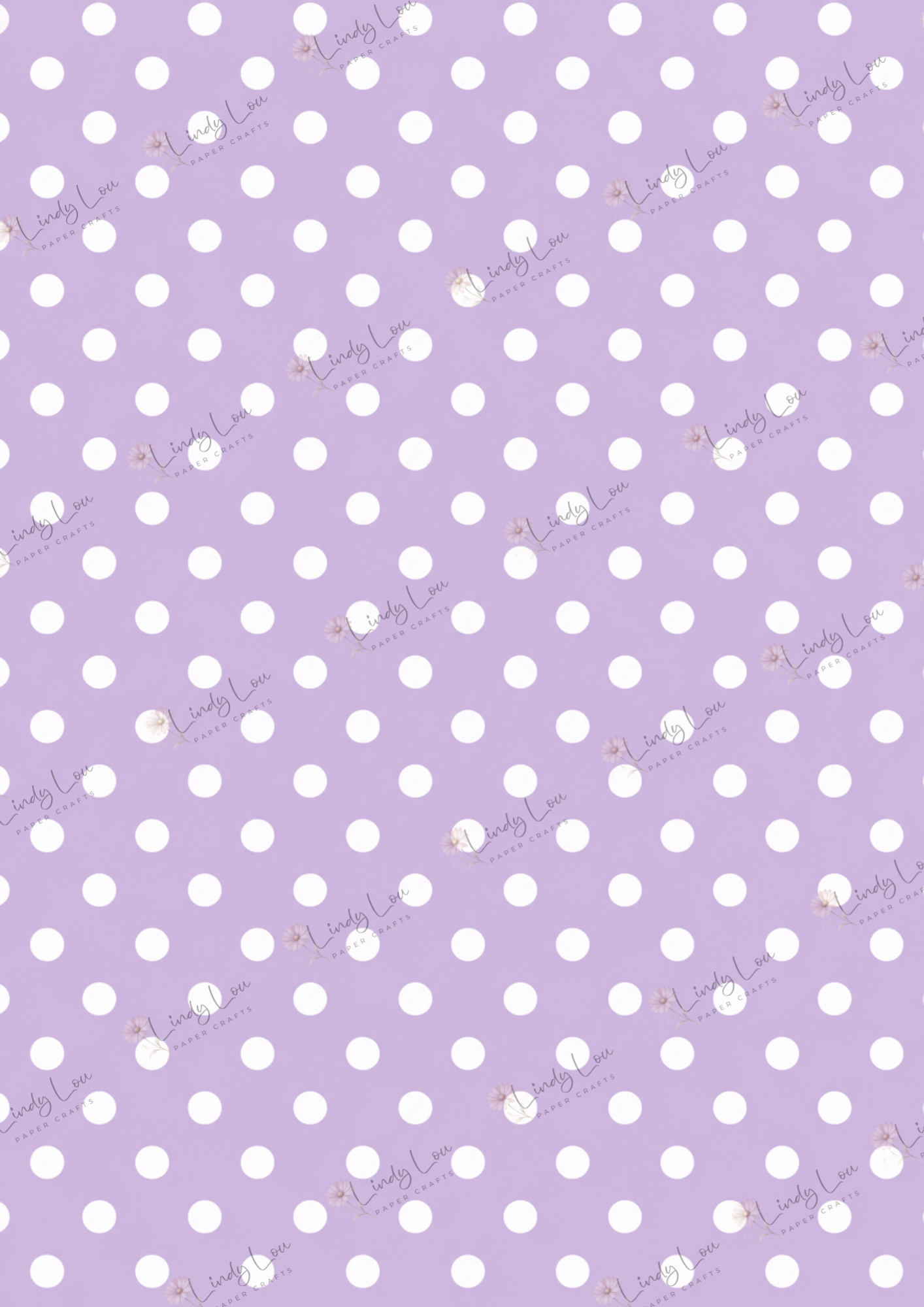 A4 Single Sheet - Devine Divas - Polka Dot Purple