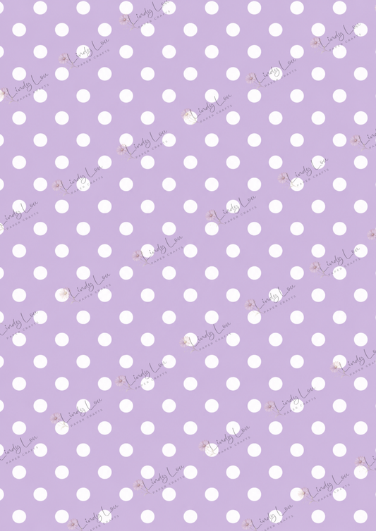 A4 Single Sheet - Devine Divas - Polka Dot Purple