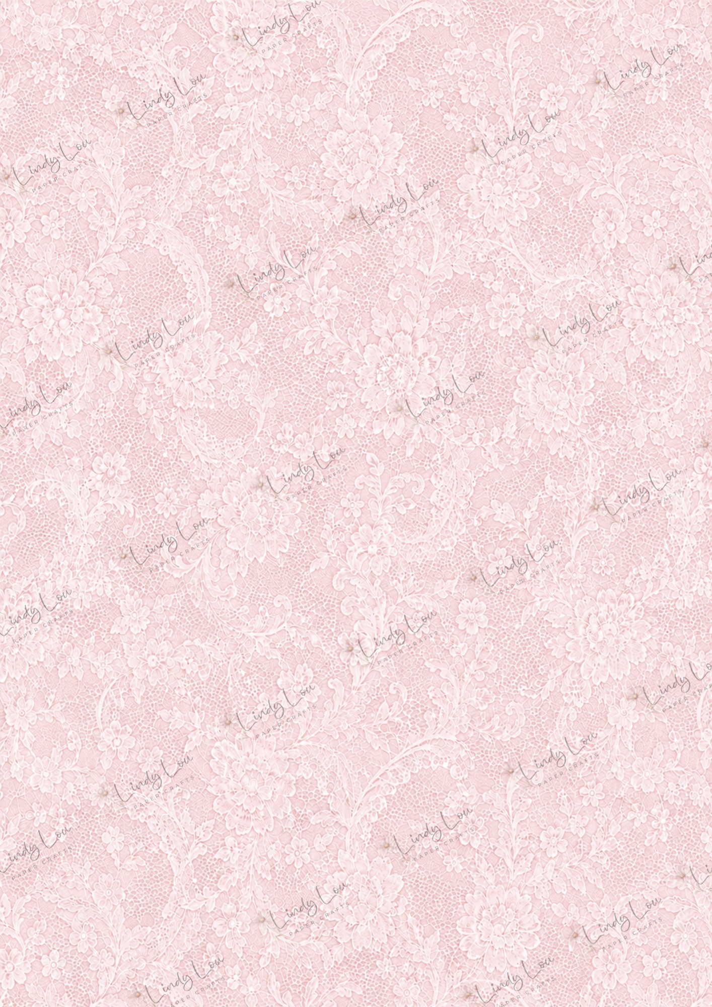 A4 Single Sheet - Blooming Grace - Rose Lace