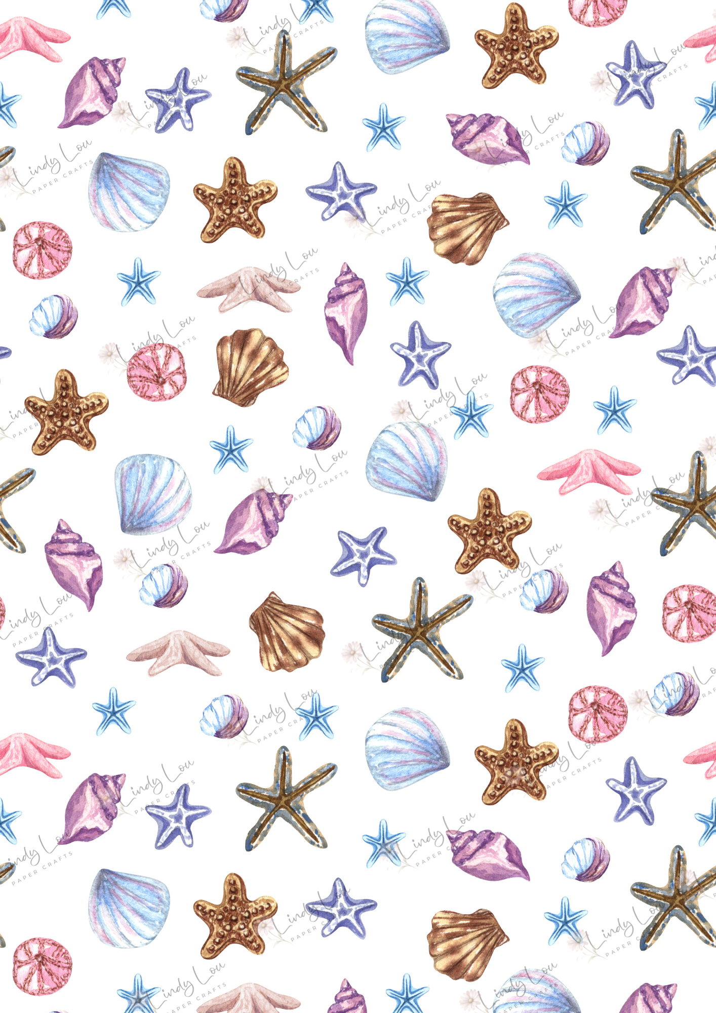 A4 Single Sheet - Beach Day Buddies -  Seaside Shells