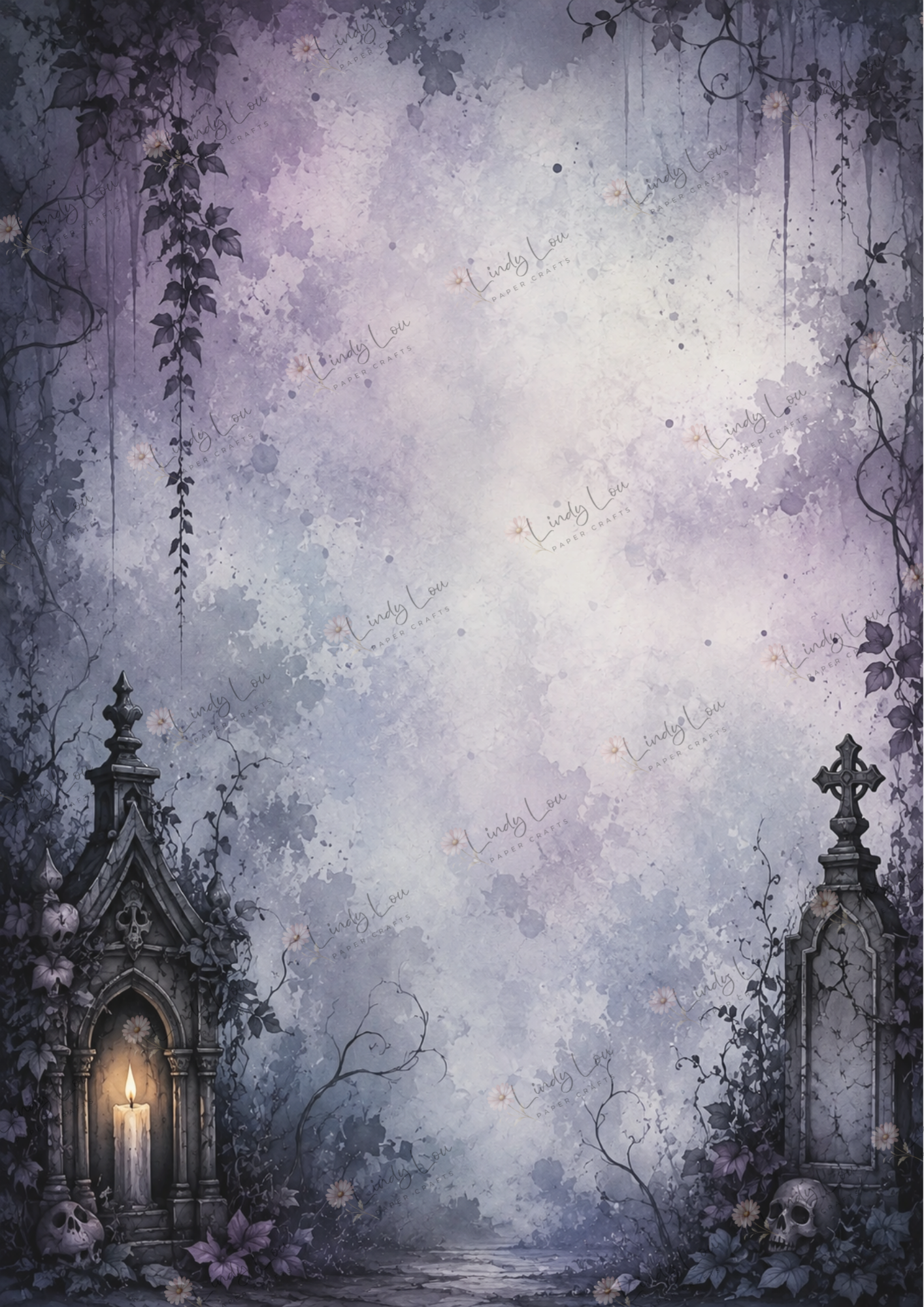 A4 Single Sheet - Gothic Girl Dreams - Whispers of the Hollow