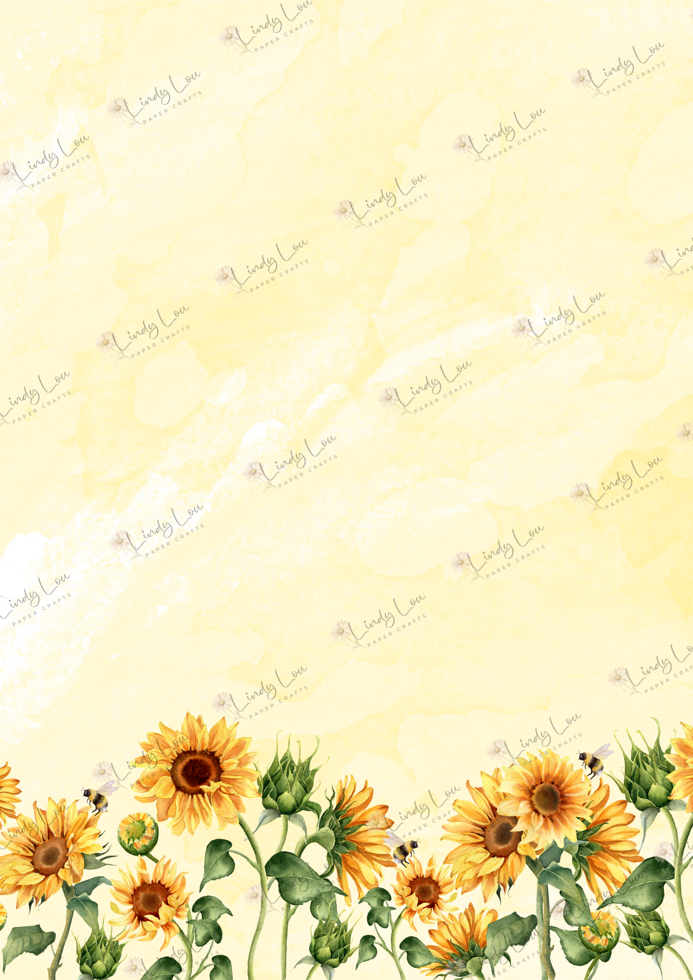 A4 Single Sheet - Sunflower Dreams - Fields of Joy
