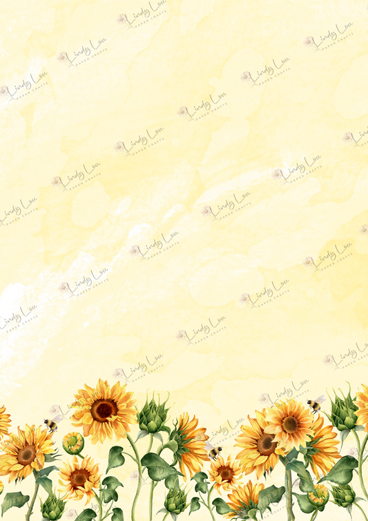 A4 Single Sheet - Sunflower Dreams - Fields of Joy