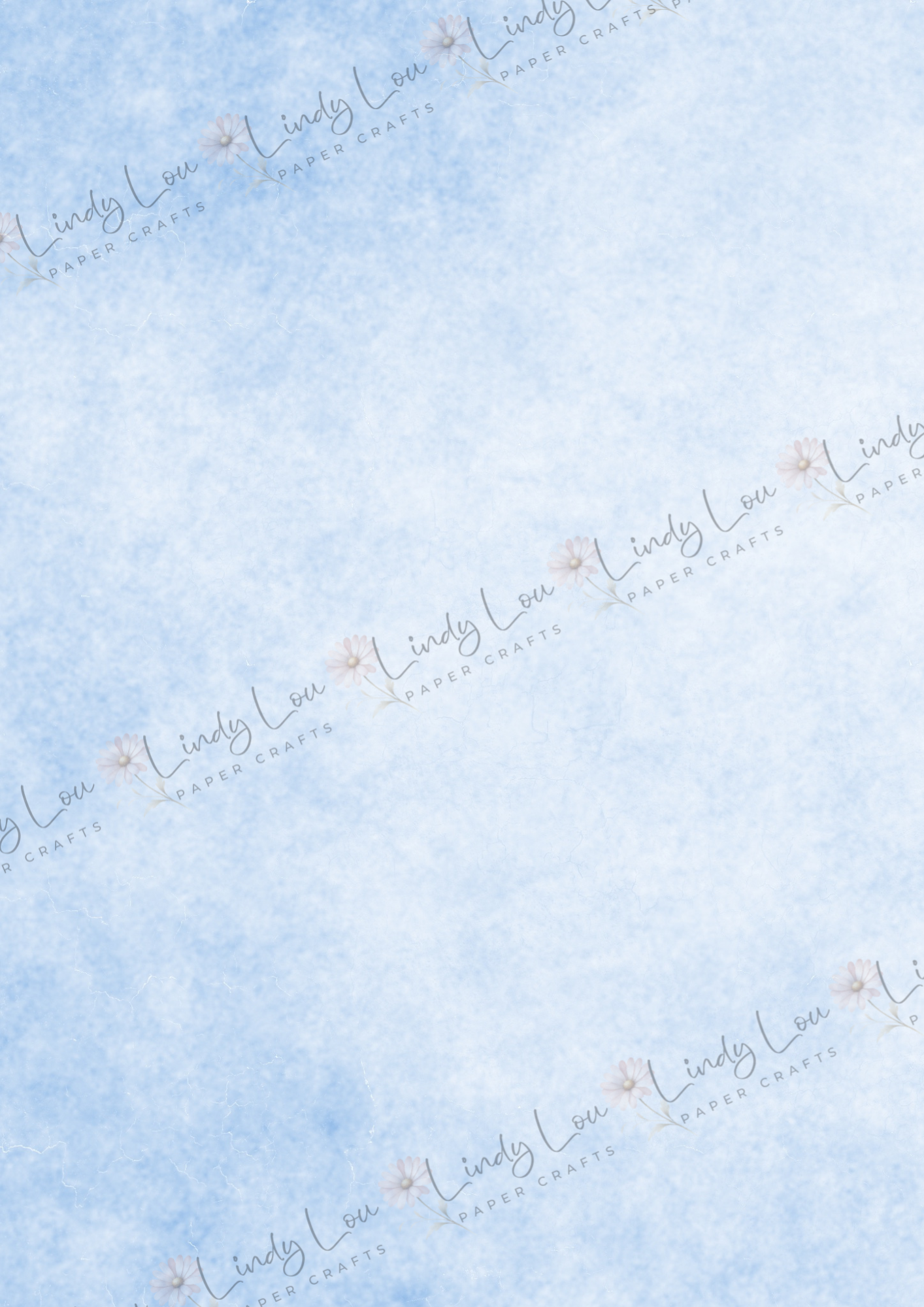 A4 Single Sheet - Butterfly Kisses & Quirky Wishes - Serenity Blue