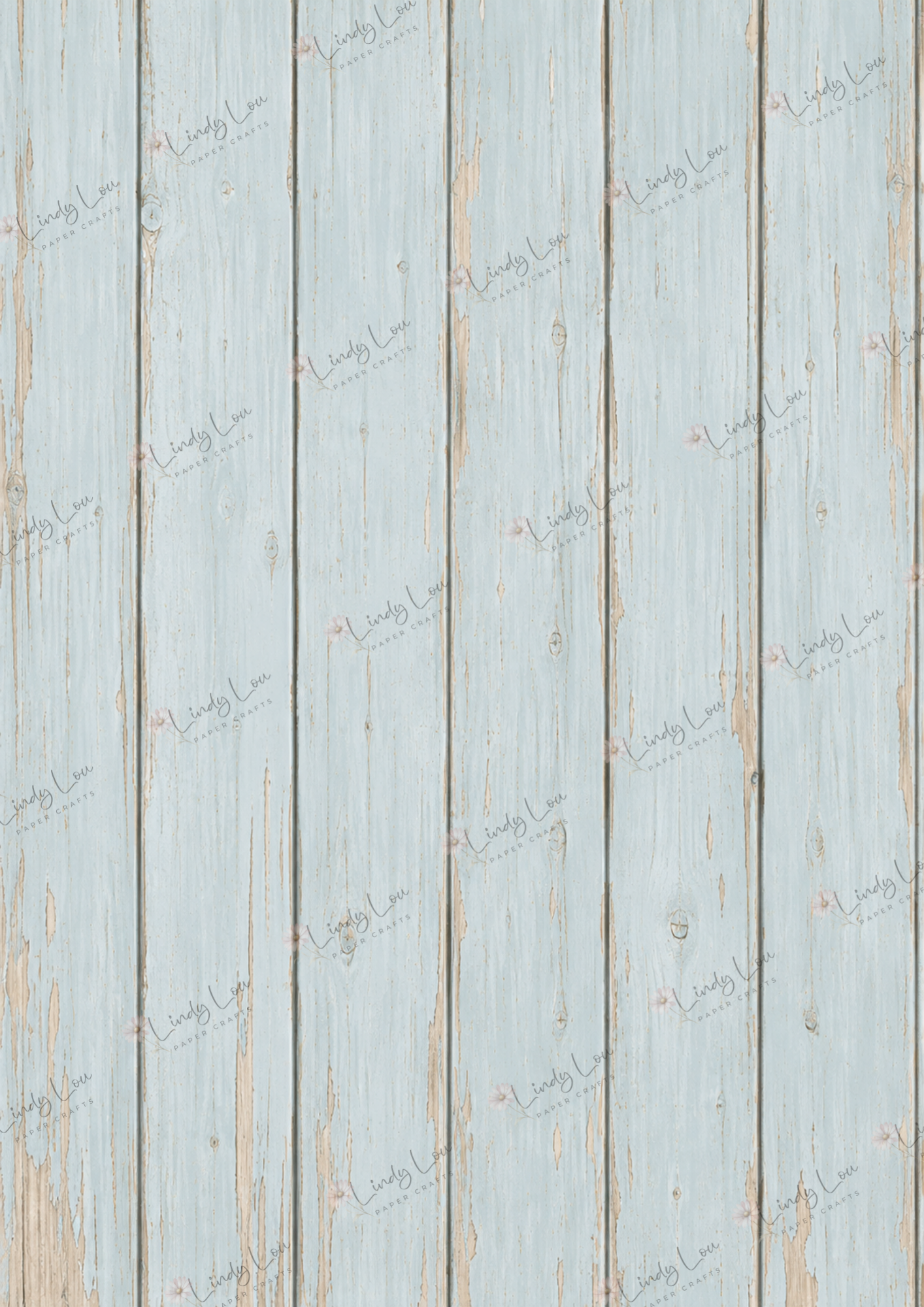 A4 Single Sheet - Giddy up Cowboy - Fence Blue