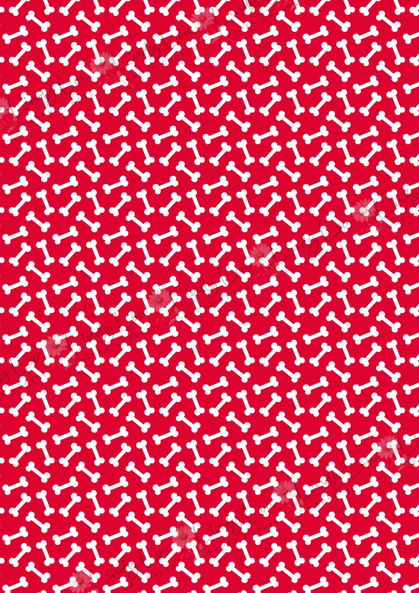 A4 Single Sheet - Barking Adorable - Red Bones