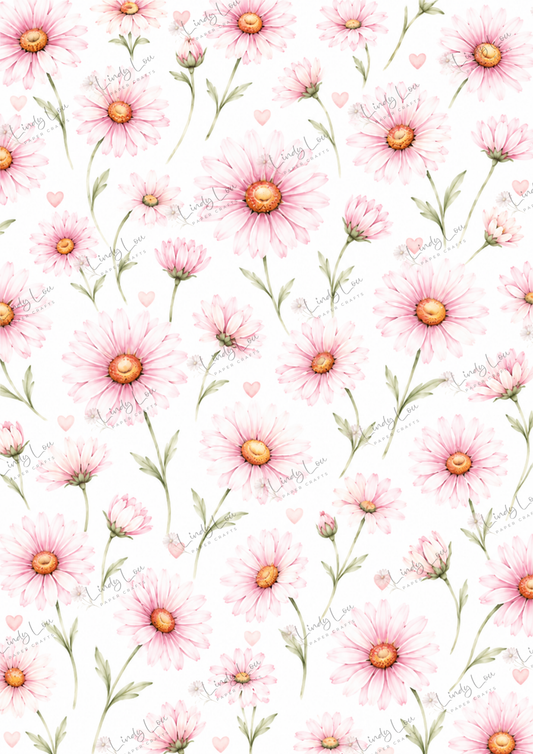 A4 Single Sheet - Daisy Girls - Daisy Pink