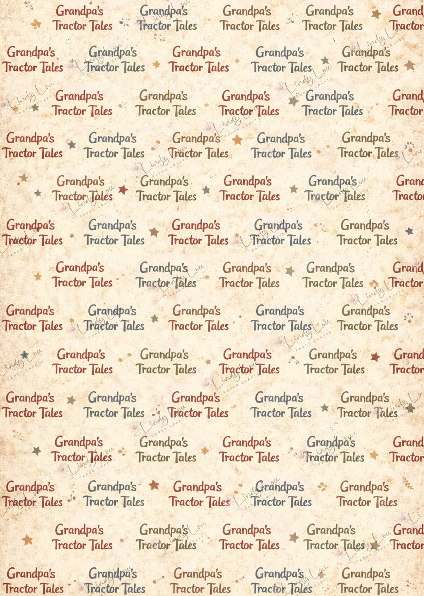 A4 Single Sheet - Grandpa's Joy Ride & Tractor Tales - Grandpa's Tractor Tales