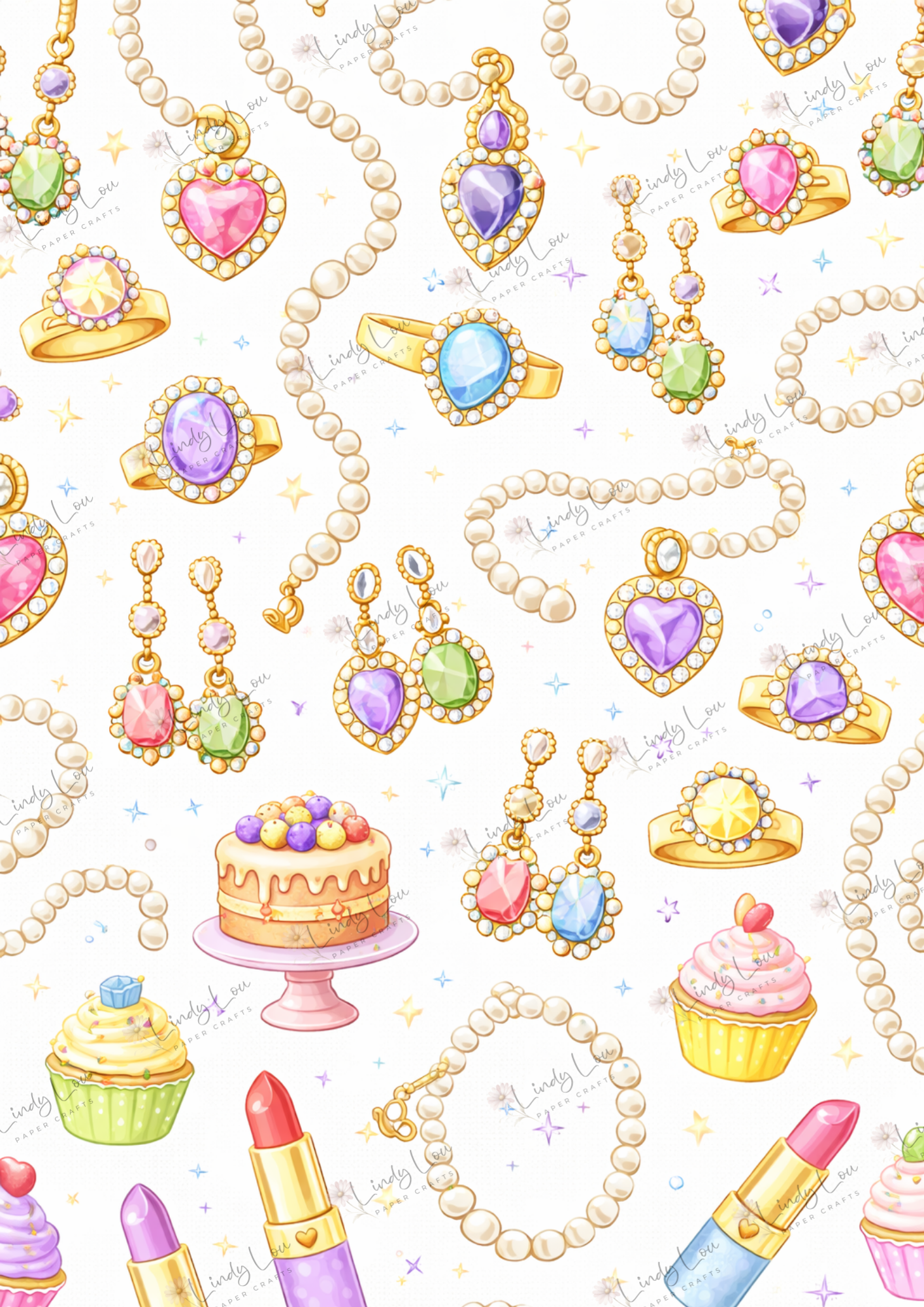 A4 Single Sheet - Devine Divas - Jewels & Joy