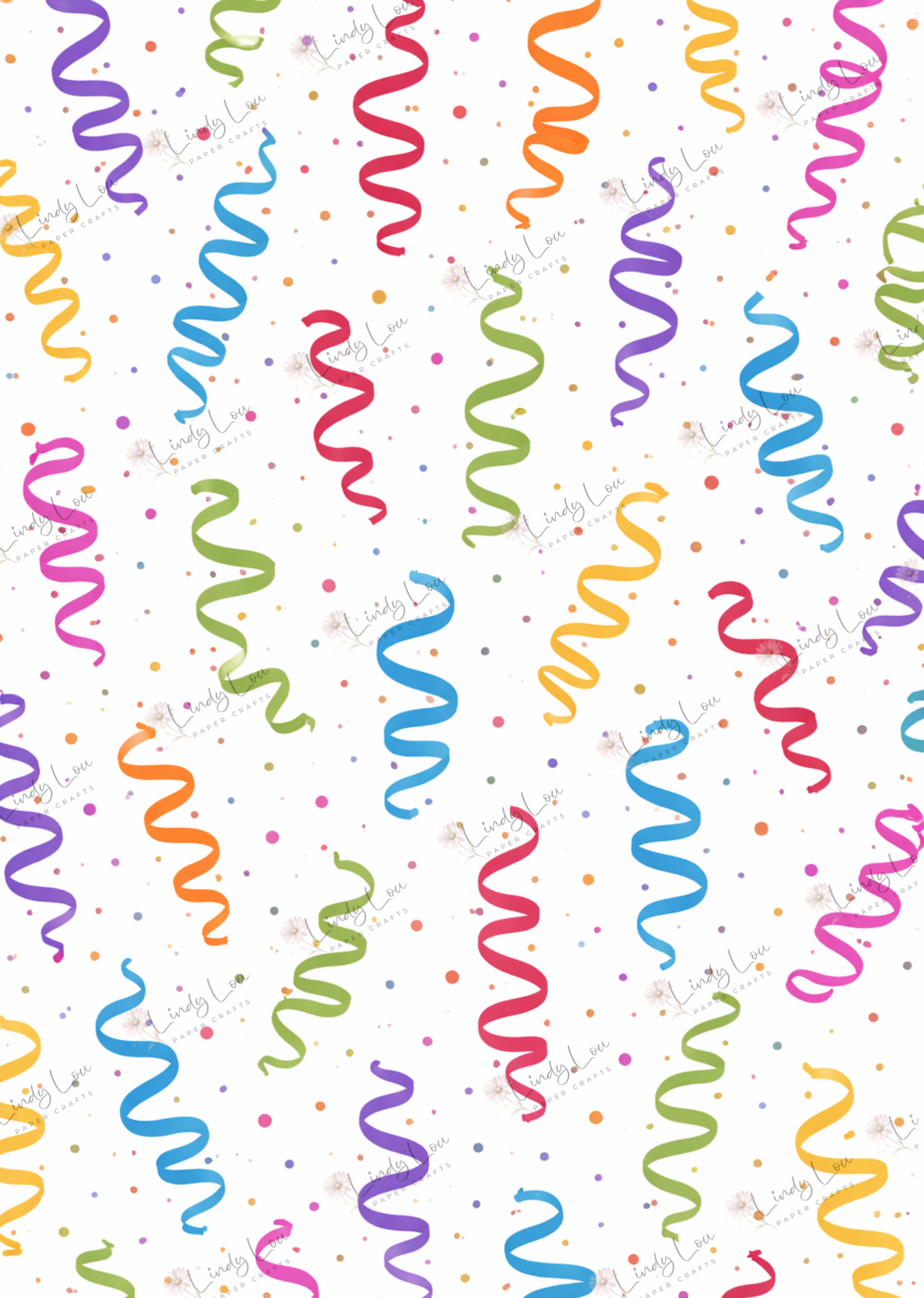 A4 Single Sheet - Birthday Giggles - Ribbon Dance
