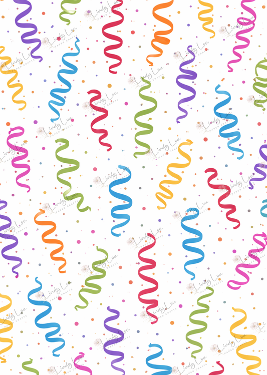 A4 Single Sheet - Birthday Giggles - Ribbon Dance