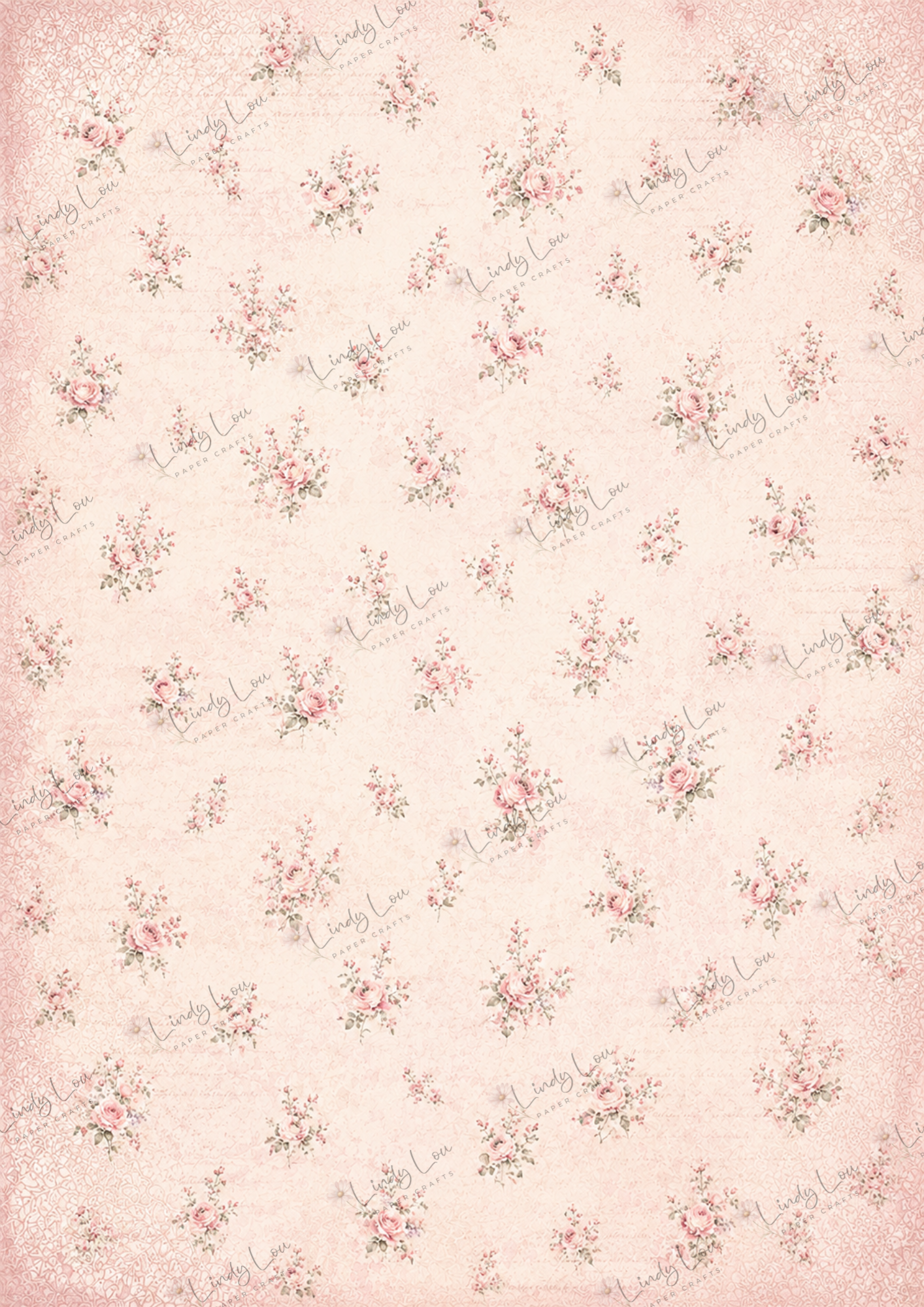 A4 Single Sheet - Blooming Grace - Rose Posies